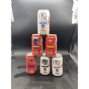 1992 NFL Coca-Cola Classic Collector Series Soda Can Empty 6 AFC TEAMS.